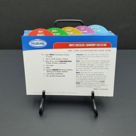 Philadelphia Cream Cheese Recipe Collection Metal Kraft Recipe Box and Cards - Picture 5 of 5